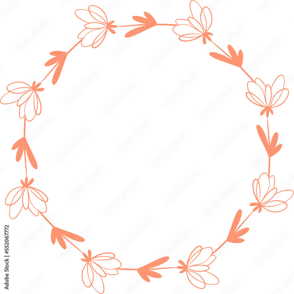 Fototapeta premium Floral rounded frame