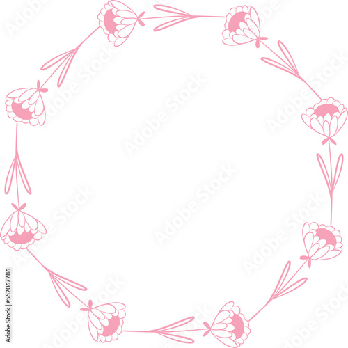 Floral rounded frame