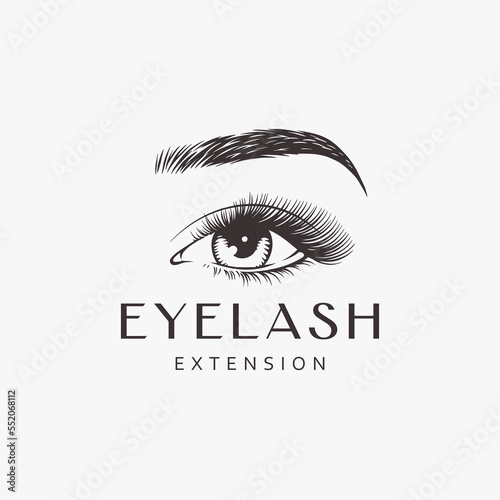 Eyelash extension logo design template