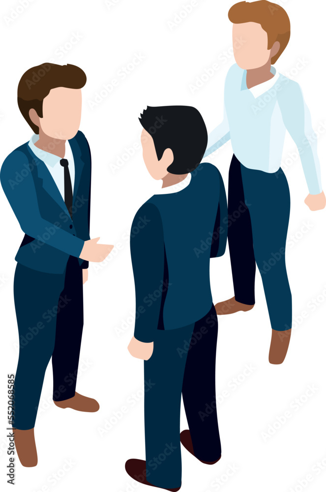 Collagues talking. Business people conversation. Isometric icon Collagues talking. Business people conversation. Isometric icon