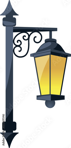 Street lamp icon. Cartoon city hanging lamp