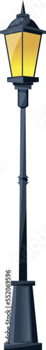 Street lantern post. Old city electric light