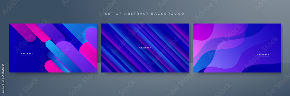 Fototapeta premium Abstract technology futuristic blue and pink neon color geometric arrows shapes motion background