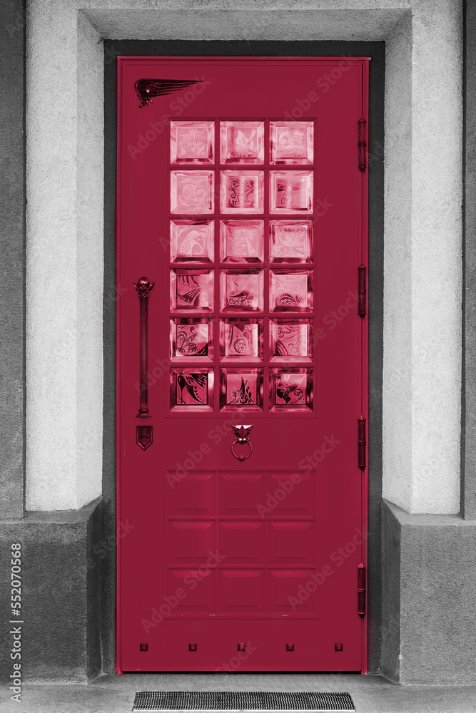The classical architecture of the Mediterranean. New 2023 trending PANTONE 18-1750 Viva Magenta colour The classical architecture of the Mediterranean. New 2023 trending PANTONE 18-1750 Viva Magenta colour