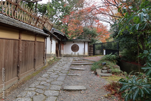 Autumn in Kyoto : a scene of the scene of an entrance to the precincts of Korin-in Temple  京都の秋：岡林院境内入り口の風景　 photo