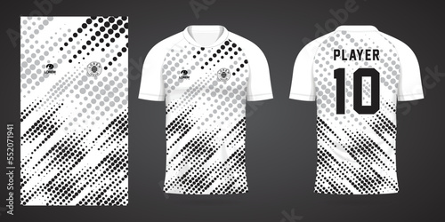 black white sports shirt jersey design template	