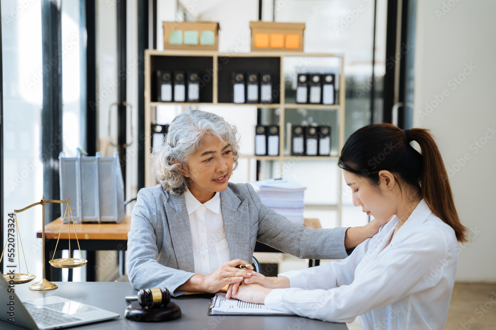 Lawyer and business woman or judge Consult with clients, legal and legal services. Lawyer and business woman or judge Consult with clients, legal and legal services.