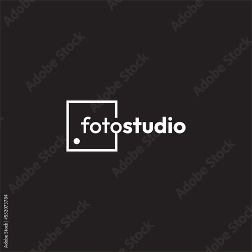 Photo studio with frame logo icon vector template