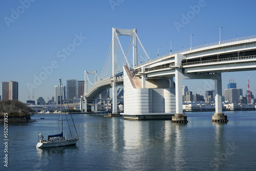 Rainbow bridge over the Tokyo bay