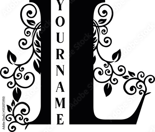 Separate L Letter Sublimation Vector design file, for mug, t-shirt, Flower vase, pillow case