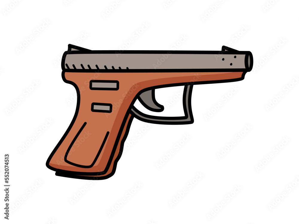 Gun firearms icon vector. Military weapons isolate on white.