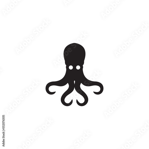 Octopus logo. black squid logo icon vector template
