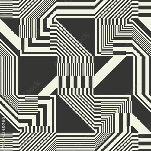 Monochrome Twisted Striped Urban Pattern