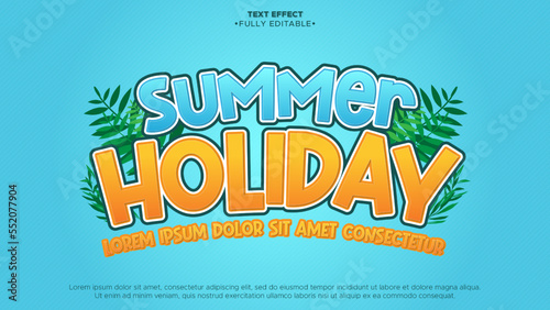 summer holidays poster text effect