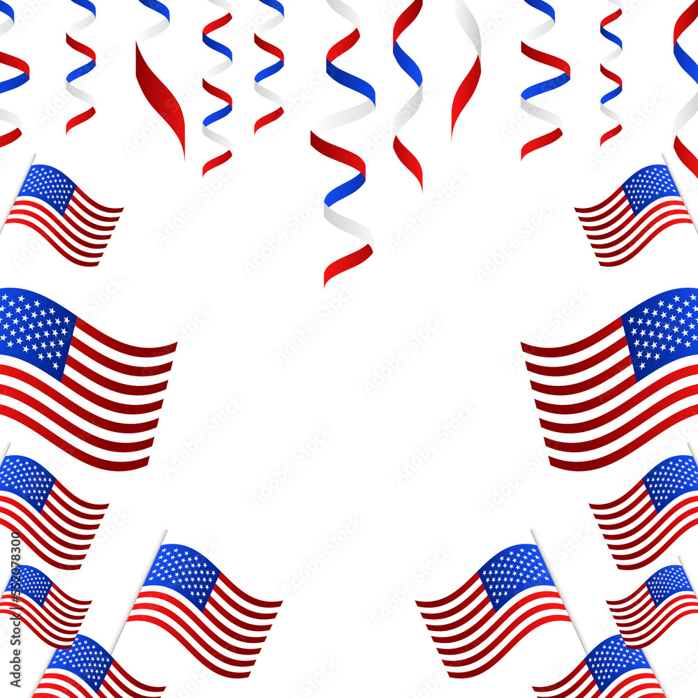 Obraz premium american independence day cartoon illustration