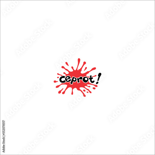 vector lettering (ceprot) with red water splash background