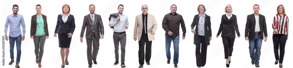 group of successful business people in motion isolated group of successful business people in motion isolated