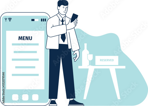 Restaraunt app on smartphone. Table reservation service