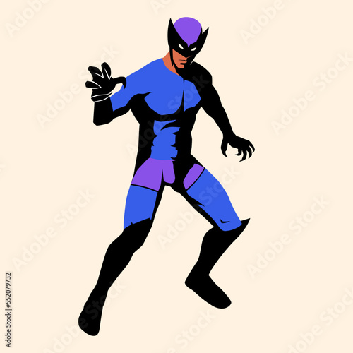 Vector Superhero Action Pose Illustration Isolated
