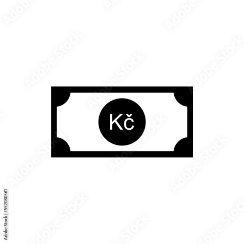 Czech Currency Icon Symbol, Czech Koruna, CZK Sign. Vector Illustration