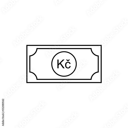 Czech Currency Icon Symbol, Czech Koruna, CZK Sign. Vector Illustration