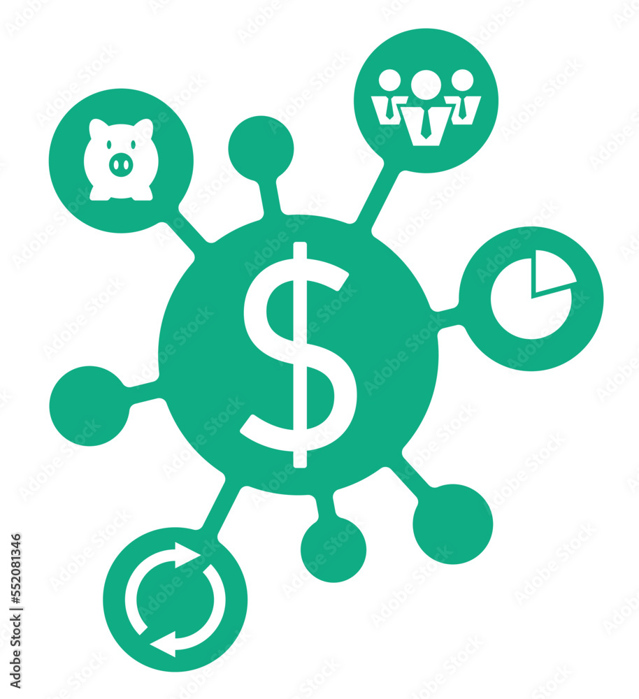 Business model scheme with making money process Business model scheme with making money process
