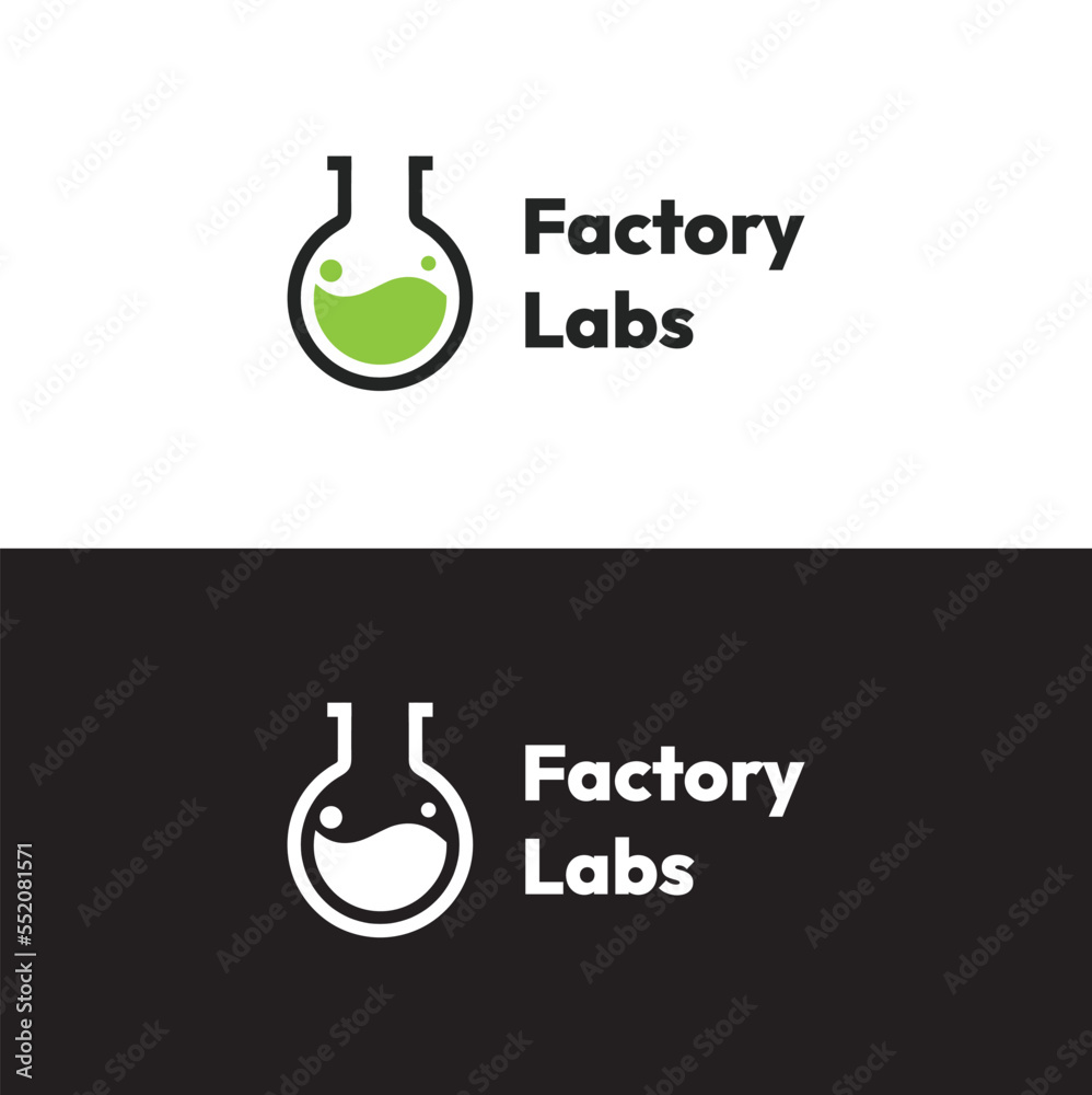 Set of Factory lab logo design template Set of Factory lab logo design template