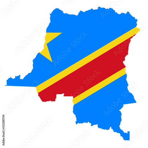 Kongo map with flag african cartography photo