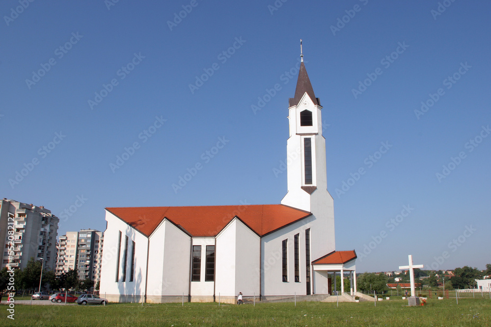 Fototapeta premium Parish Church of the Sacred Heart of Jesus in Karlovac, Croatia