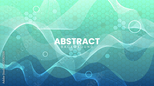 Abstract liquid color background design. Liquid gradient shape composition. Futuristic design poster with blue gradient color.