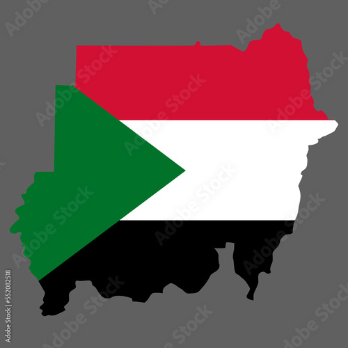 Sudan map with flag african cartography