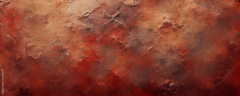 High resolution grunge texture. Terracotta background. 3d render.