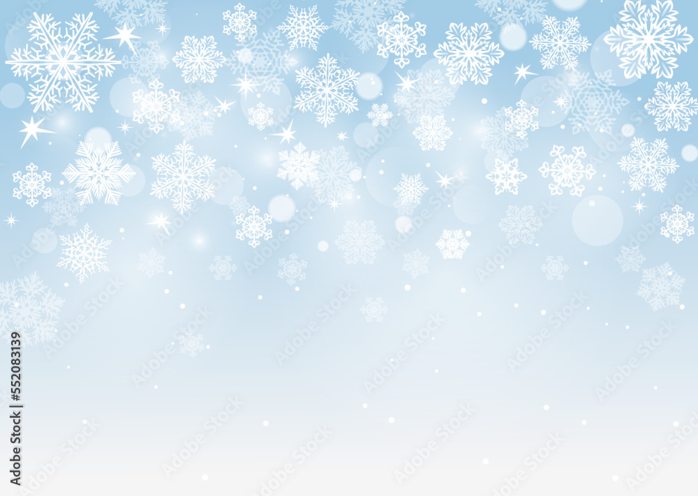 Vector light blue snowflake background