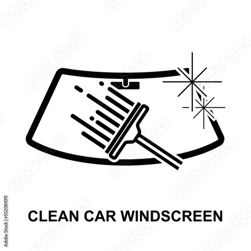 clean car windshield icon isolated on white background vector illustration.