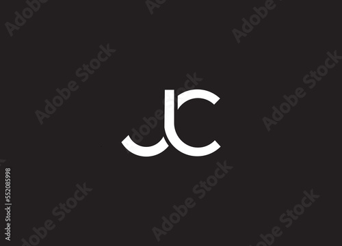 Minimalist line art letter JC logo design photo