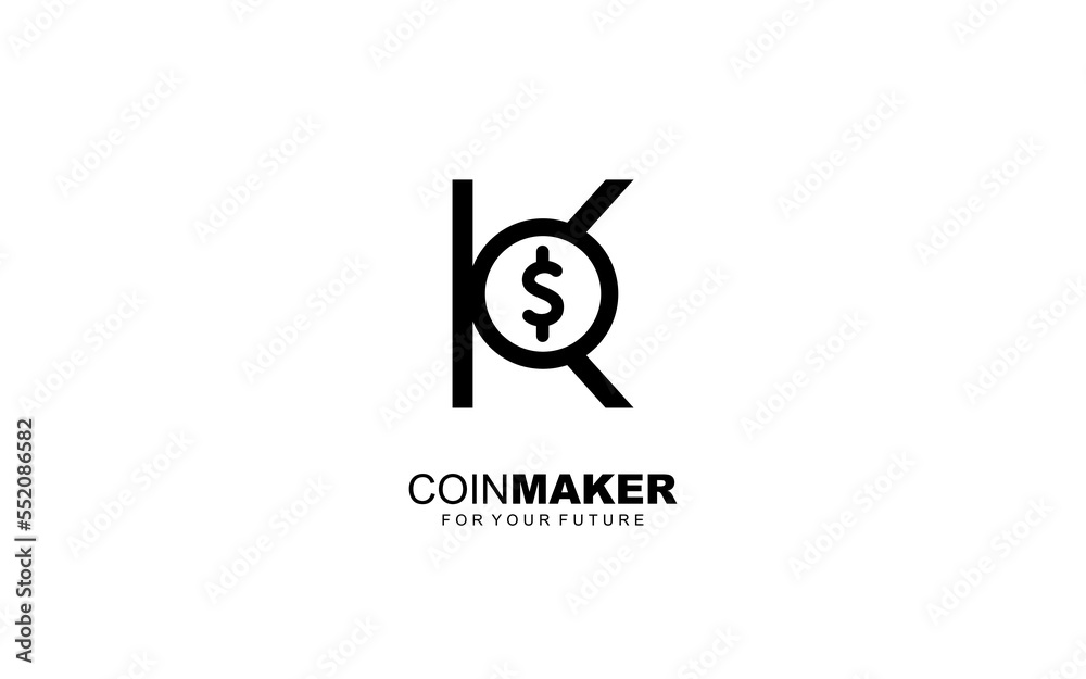 K logo COIN for identity. MONEY template vector illustration for your brand.
K logo COIN for identity. MONEY template vector illustration for your brand.