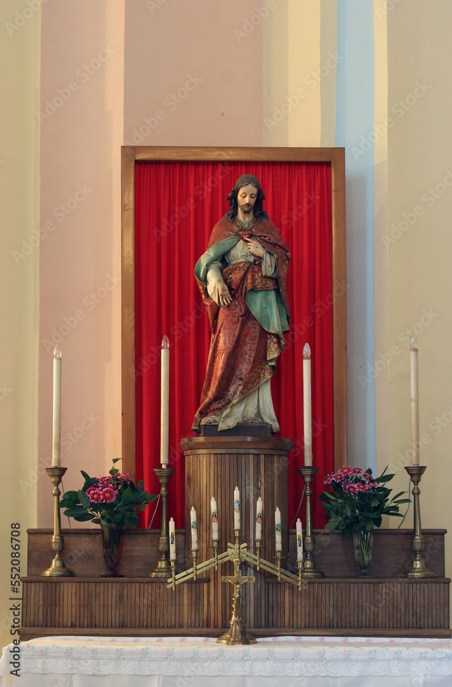 Altar of the Sacred Heart of Jesus in the parish church of Wounded Jesus in Gradec, Croatia