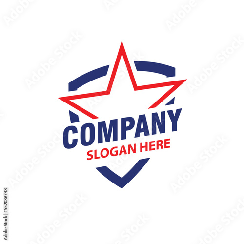 star shield logo vector design