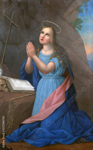 Fotografia Saint Mary Magdalene, altar painting on the altar of Saint Mary Magdalene in the
