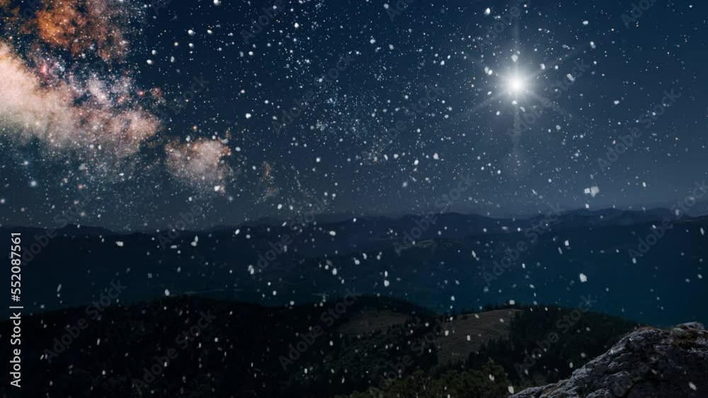 The star shines on the Christmas Eve of Jesus Christ. The star shines on the Christmas Eve of Jesus Christ.