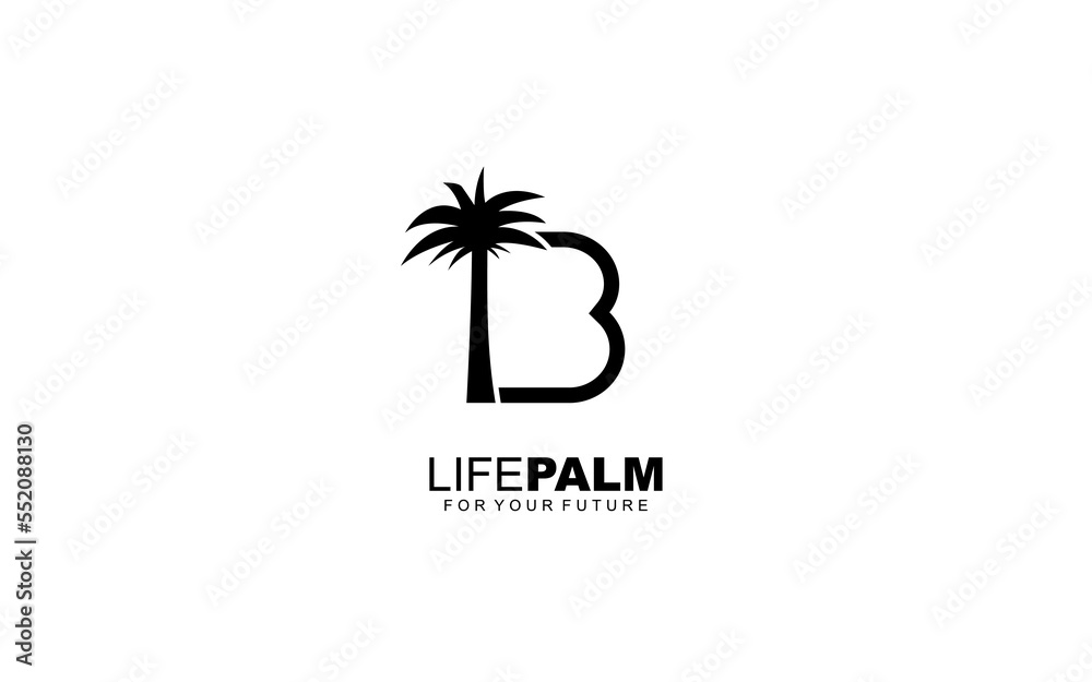 B logo PALM for identity. tree template vector illustration for your brand. B logo PALM for identity. tree template vector illustration for your brand.