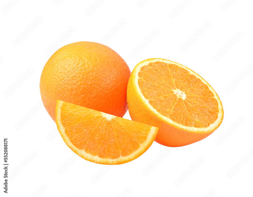 Orange fruit. Orange sliced on transparent png Orange fruit. Orange sliced on transparent png
