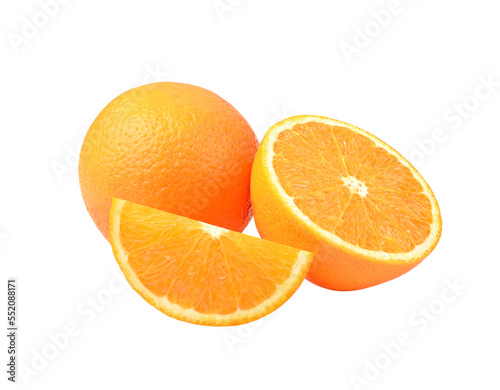 Orange fruit. Orange sliced on transparent png