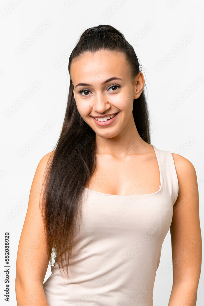 Portrait of pretty young Arabian woman over isolated background Portrait of pretty young Arabian woman over isolated background