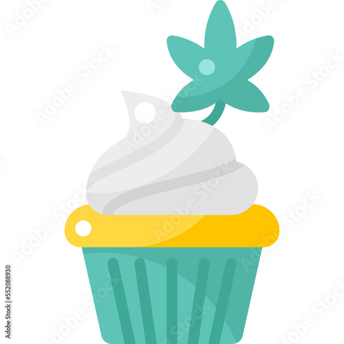 Cannabis Cubcake drug marijuana tobacco cannabinoids herb herbal  flat icon