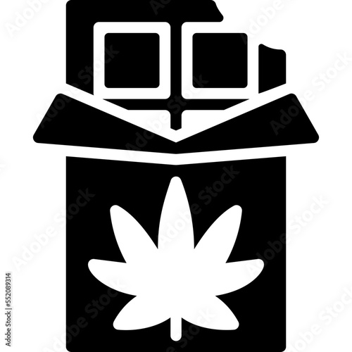 Cannabis Chocolate drug marijuana tobacco cannabinoids herb herbal  glyph solid icon