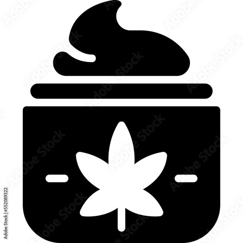 Cannabis Cream drug marijuana tobacco cannabinoids herb herbal  glyph solid icon