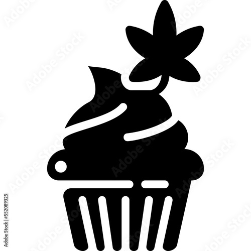Cannabis Cubcake drug marijuana tobacco cannabinoids herb herbal  glyph solid icon