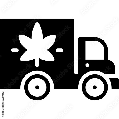 Cannabis Delivery Truck drug marijuana tobacco cannabinoids herb herbal  glyph solid icon
