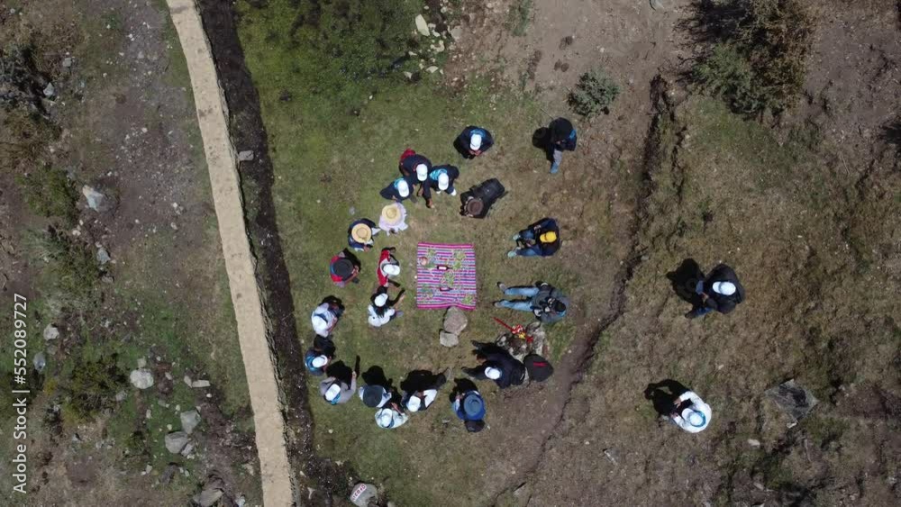 offering to pachamama, offering to mother earth in the peruvian highlands